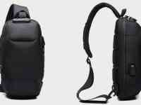 OZUKO. Многофункциональная мужская сумка на грудь с одной лямкой., фотография 4