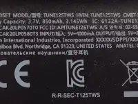 Беспроводные наушники JBL TUNE 125TWS, фотография 5