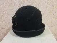 Винтажная шляпа клош, велюр, ретро, СССР, размер 53-56, фотография 4
