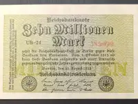 Банкнота 10 миллионов марок 1923 UNC