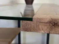 Стол дубовый со стеклянной панелью, фотография 4