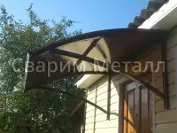 Козырьки из поликарбоната, стекла, металла и др, фотография 5