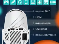 Портативный WiFi 3D Кино игровой проектор HY300 игры, беспроводные джойстики, Android 11, USB, HDMI, пульт ду, 20.000, фотография 6