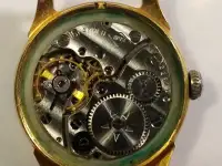 Часы Петродворецкий ЧЗ. Пылевлагозащитные. Позолоченные. 32971. 16 камней. Рабочие. Точный ход., фотография 4