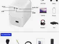 Проектор светодиодный Everycom L8A с экраном 100 домашний кинотеатр диафильм, фотография 2