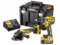 Набор аккумуляторного инструмента dewalt dck2020p2t (шуруповерт, ушм, кейс)