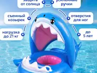 Круг надувной детский 1-5 лет с навесом от солнца, фотография 6
