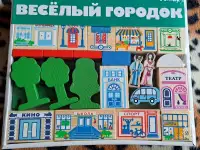 Деревянный конструктор Весёлый городок, 56 деталей, новый, фотография 2