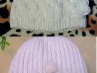Шапки зимние на девочку 4-5лет, б.у-2шт