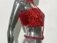 топ со стразами темный, фотография 4