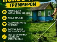 Покос травы триммером быстро,чисто, недорого.