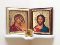 Полка для икон с отверстием для лампады