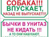 Таблички на пластике во дворе собака, фотография 2