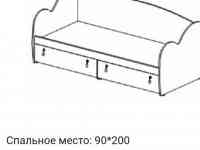 Кровать с ящиками выдвижными и полки над ней., фотография 4