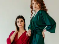 Женский шелковый Халат, есть разные цвета, фотография 4