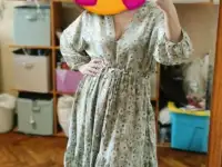 Платье бохо длинное в пол мятное хиппи, фотография 2