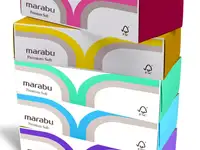 Сухие салфетки 200 шт волна, премиум целлюлоза, двухслойные, marabu