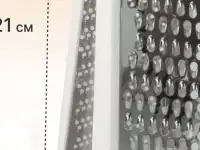 Терка двугранная IDEA с контейнером, 21,5 см нерж. сталь, пластик бренда MALLONY, фотография 2