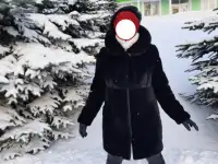 Шуба мутоновая с капюшоном, фотография 2
