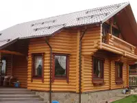 Сруб дома, бани из оцилиндрованного бревна, фотография 8