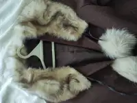 Пальто женское бордов. Голуб коричн с песцом 46-48-50. Драп. 30 руб, фотография 3