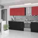 Кухня Оля ДСП черный красный