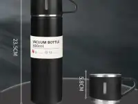 Подарочный набор термос с тремя кружками Vacuum set с вакуумной изоляцией 500 мл., фотография 2