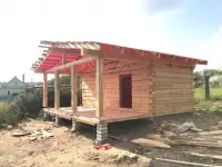 Ручная рубка срубов домов и бань из зимнего леса, фотография 4