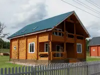 Сруб дома, бани из оцилиндрованного бревна, фотография 7