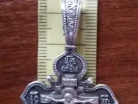 Крупный серебрянный двухсторонний крестик, фотография 4