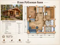 Баня из рубленого бревна, фотография 3