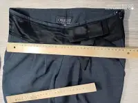Брюки дамские EXCLUSIVE с оригинальным декором (бант на поясе) размер  42-44/2-5 тёмно-серого цвета., фотография 4