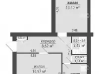 2-комн. квартира ул.Я.Коласа д.19 г.Мозырь, фотография 10