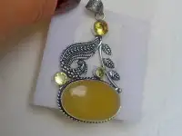 Кулон с желтым агатом и цитринами, фотография 3