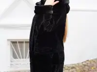 Пальто Мехофф женское 48 L черное натуральный мех., фотография 4