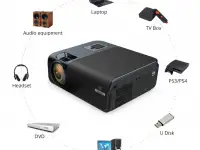 Проектор R15 Full HD Miracast 6800 Лм и холст 100 дюймов, фотография 5