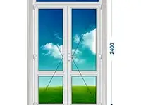 Дверь пвх наружная двухстворчатая с доп. окном сверху