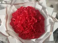 Букет роз из атласных лент., фотография 2