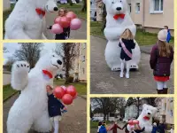 Поздравление Белый Медведь Мишка на праздник, фотография 2