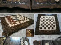 Hарды  шахматы из натурального дерева  60 х 60 см  Tavla , backgammon, фотография 10