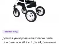 Детская коляска 2 в 1 Smile Line Serenade в хорошем состоянии, фотография 2