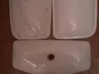 Бачок унитаза голубой в сборе, крышки, поплавок с клапаном., фотография 3
