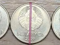 1 рубль 2009 РБ Несоосность аверса и реверса около 10, фотография 2