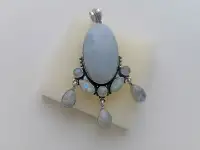 Кулон с аквамарином и лунными камнями, фотография 7