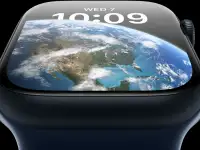 Apple Watch Series 8 45 мм (корпус из алюминия цвета «тёмная ночь», спортивный ремешок «тёмная ночь», фотография 2