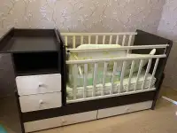 Кровать-трансформер для новорожденных и ребенка до 7 лет