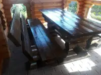 Набор садовой мебели из оцилиндрованного бревна, фотография 2