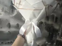 Букет роз из атласных лент., фотография 4