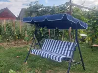 Качели садовые 170x110x150 Sundays Garden синие маскитка, фотография 3