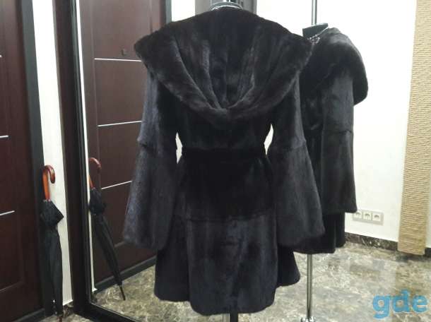 Норковая шуба black nafa 44-48 active, капюшон, фотография 4
